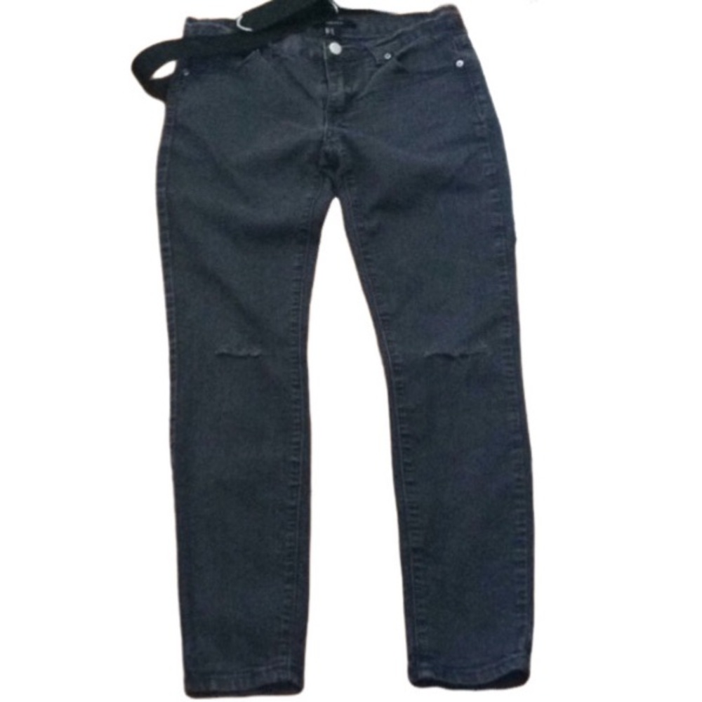 Forever 21 US27 slate gray black distressed denim Jeans